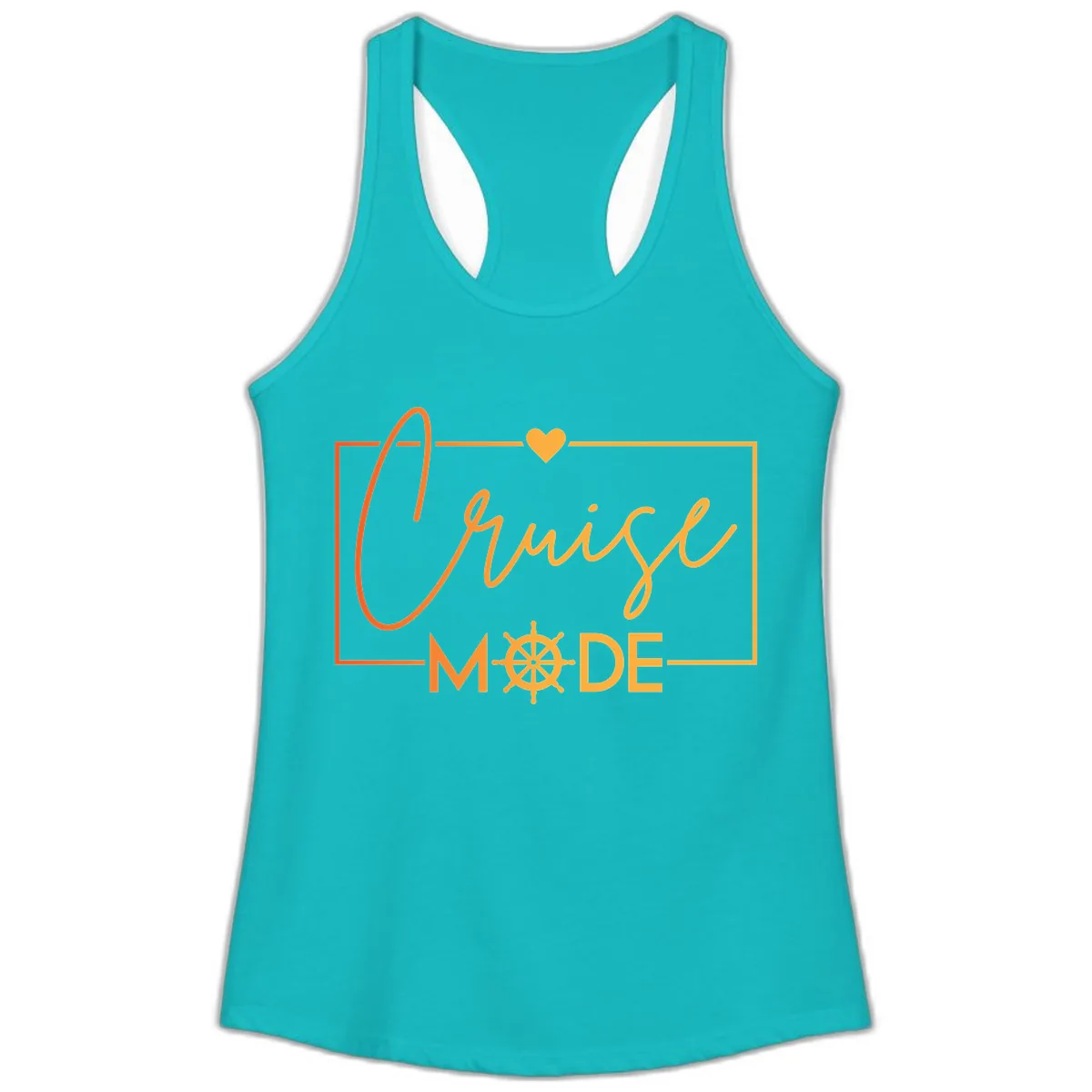 Ahoy Mode Nautical Heart Ladies Tank in Tahiti Blue