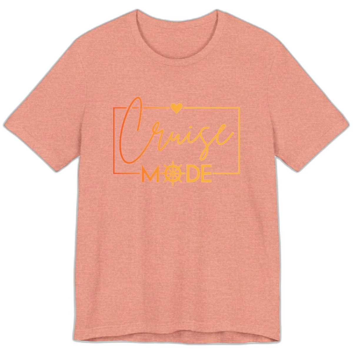 Ahoy Mode Nautical Heart Premium T-Shirt in Heather Sunset