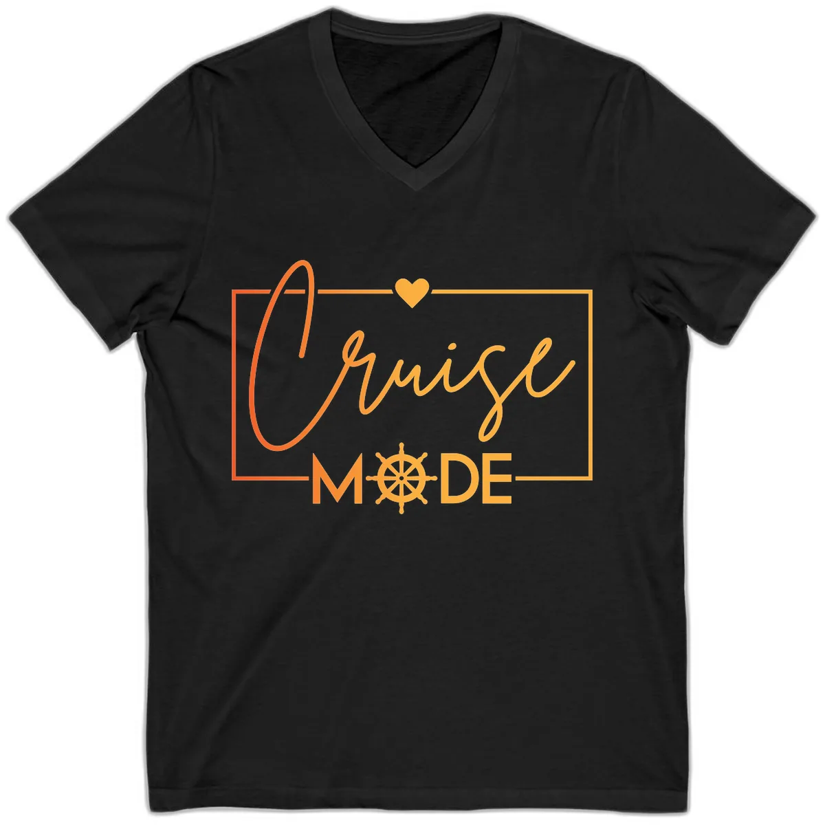 Ahoy Mode Nautical Heart V-Neck in Black