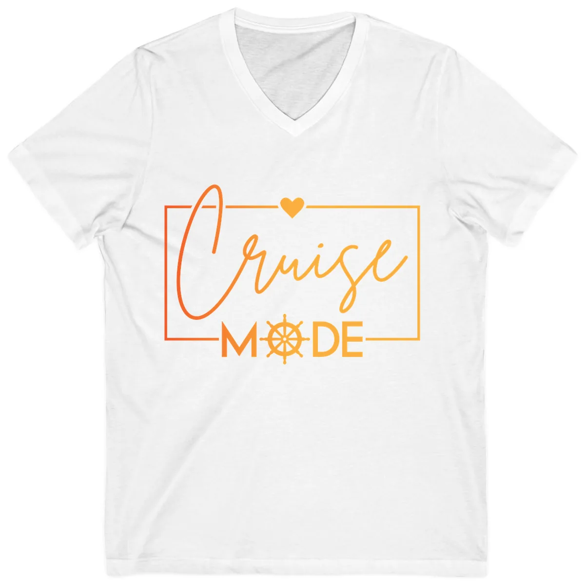 Ahoy Mode Nautical Heart V-Neck in White