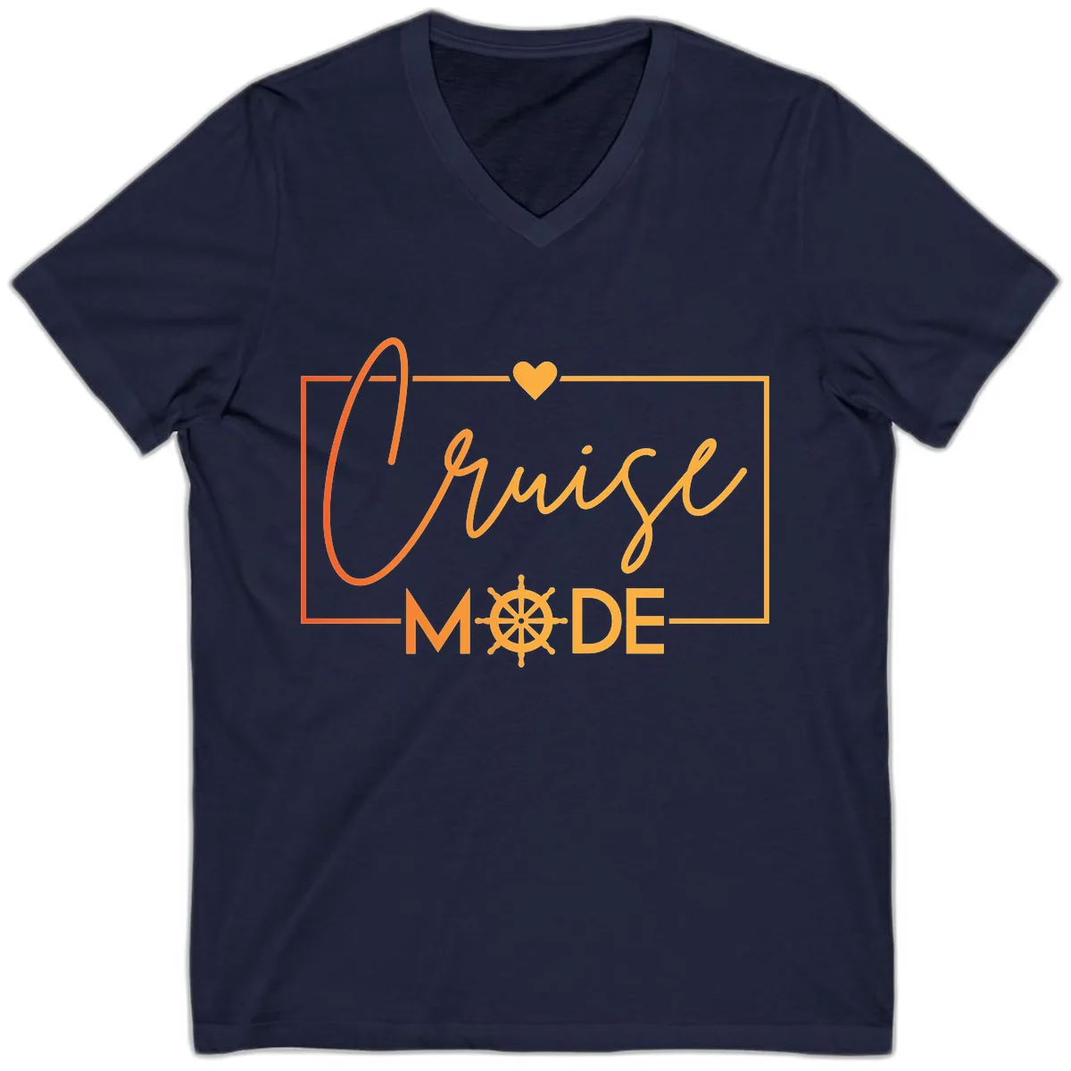 Ahoy Mode Nautical Heart V-Neck in Navy