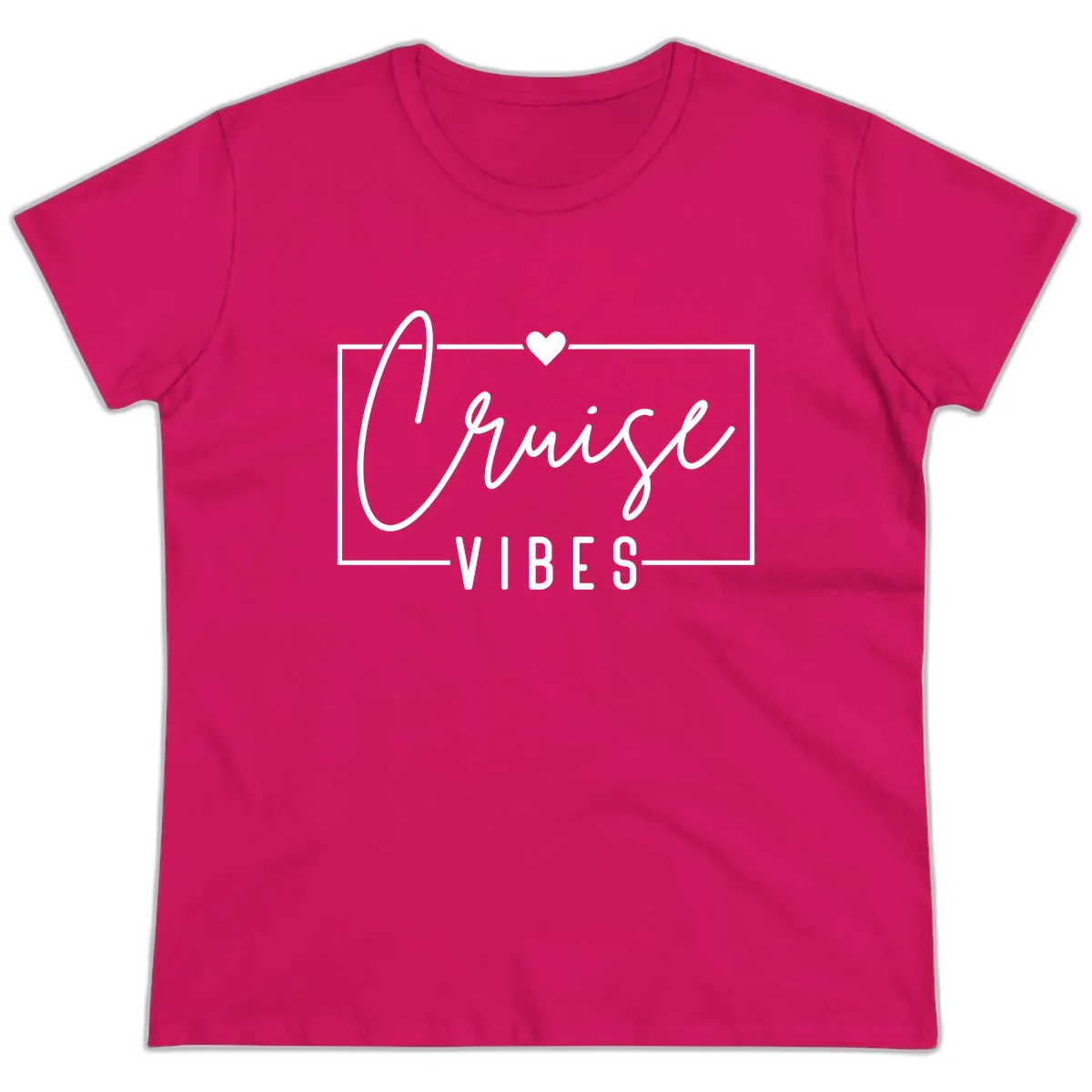 Chill Vibes Cruise Ladies Tee in Heliconia