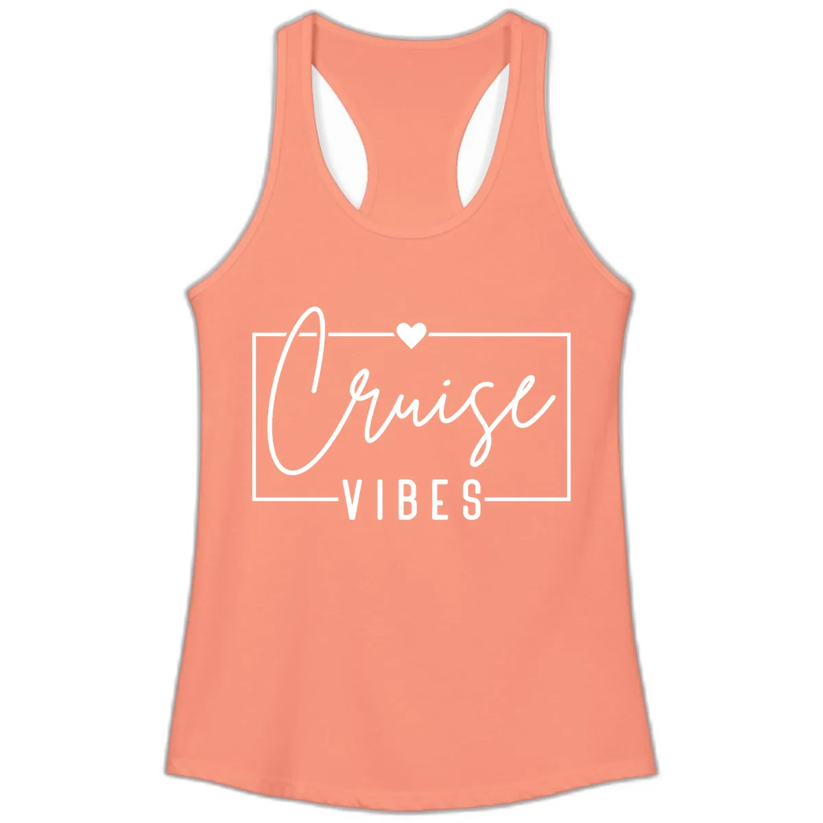 Chill Vibes Cruise Ladies Tank in Solid Light Orange