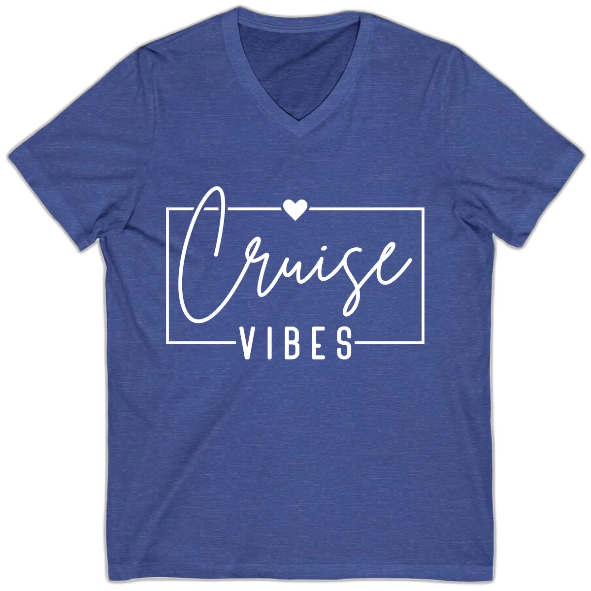 Chill Vibes Cruise V-Neck in Heather True Royal