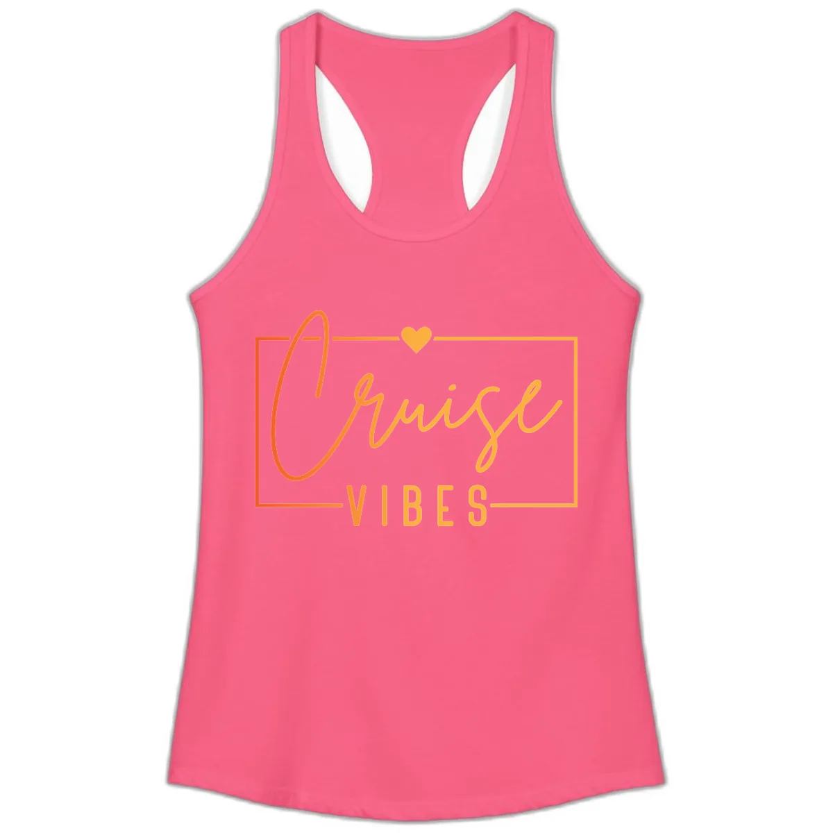 Cruise Vibes Ladies Tank in Solid Hot Pink