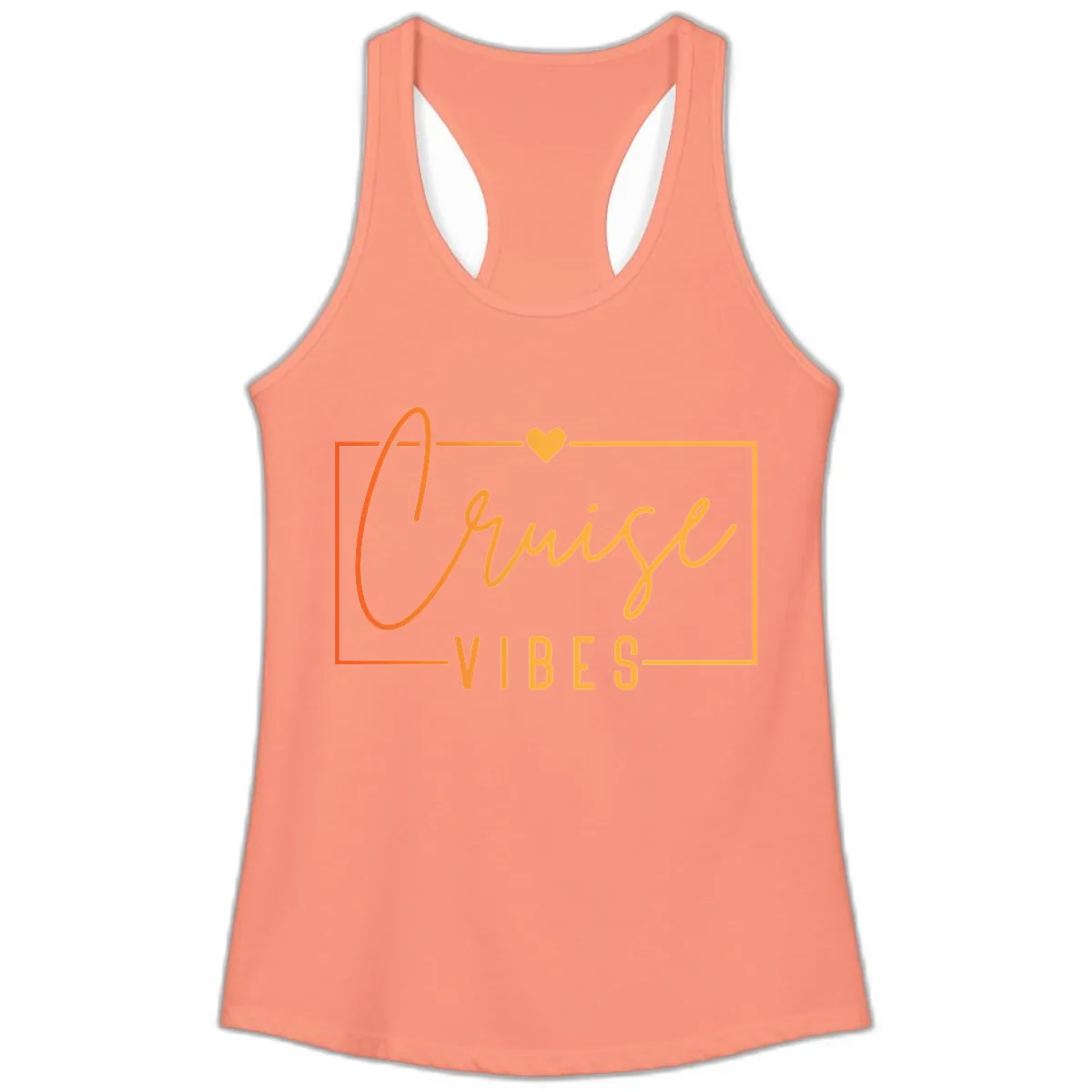 Cruise Vibes Ladies Tank in Solid Light Orange