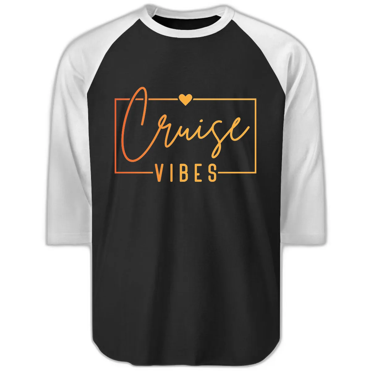 Cruise Vibes Raglan 3/4 in Black White