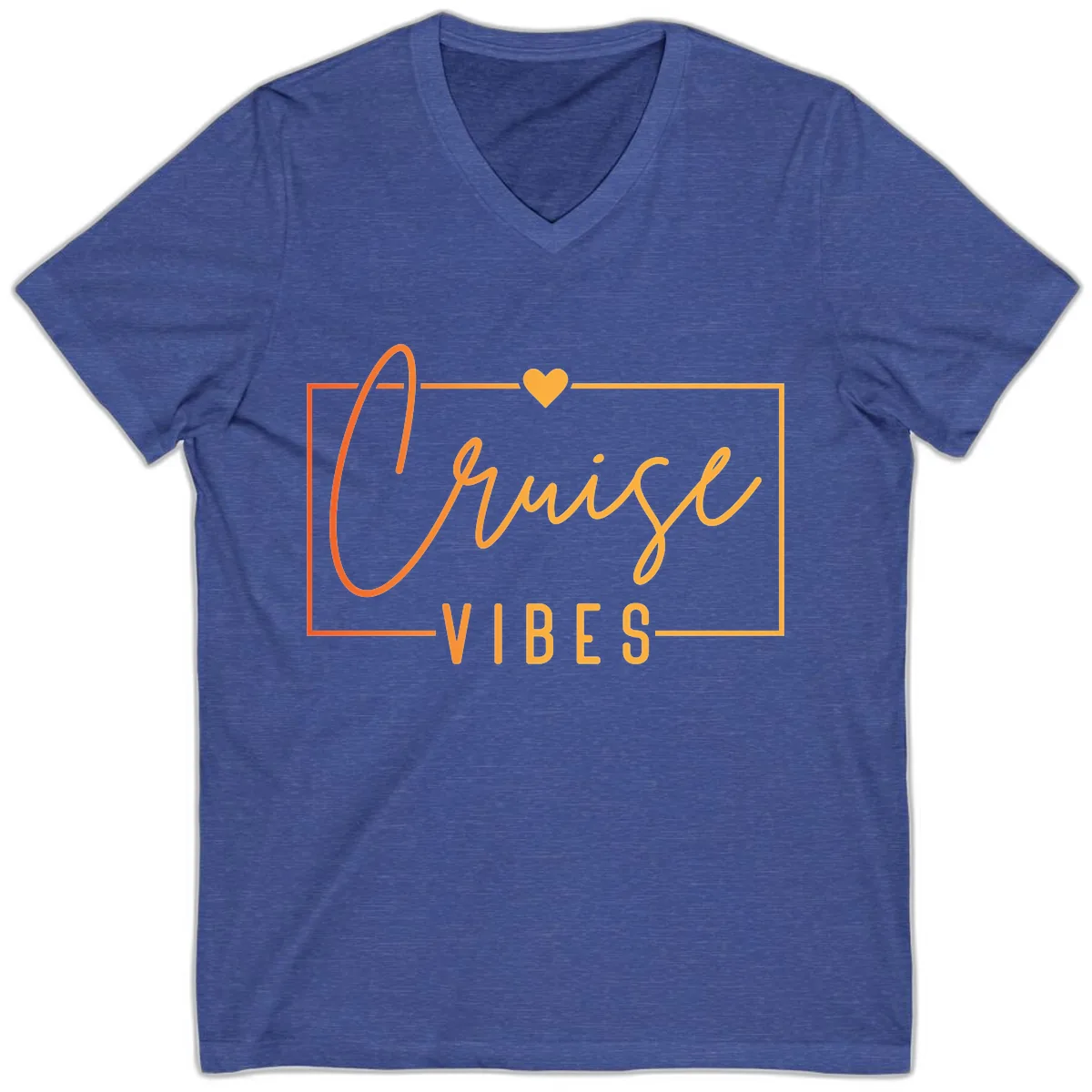 Cruise Vibes V-Neck in Heather True Royal