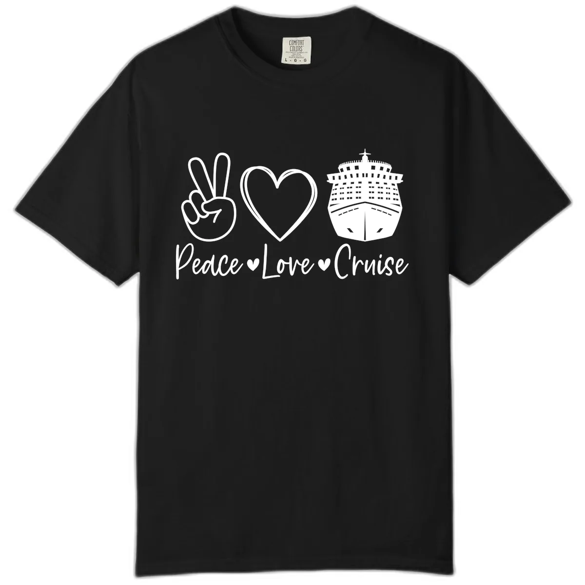 Peace Love Cruise Comfort Color in Black
