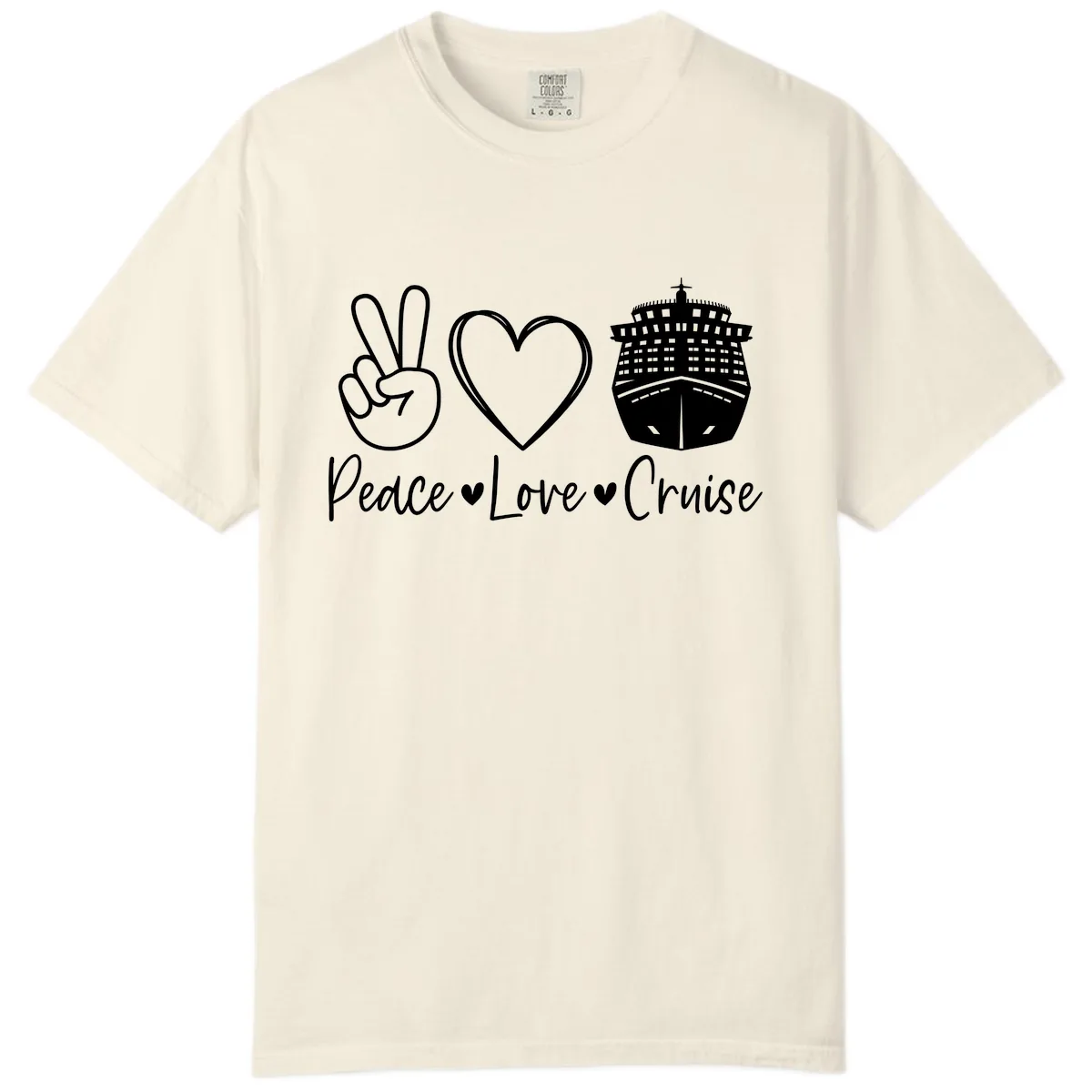 Peace Love Cruise Comfort Color in Ivory