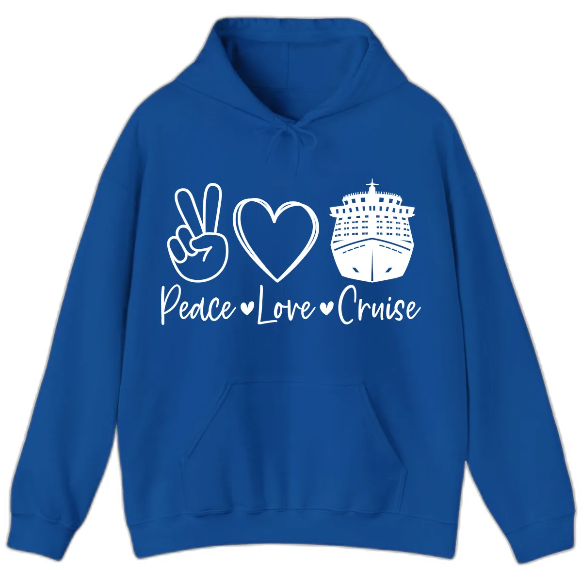Peace Love Cruise Hoodie in Royal