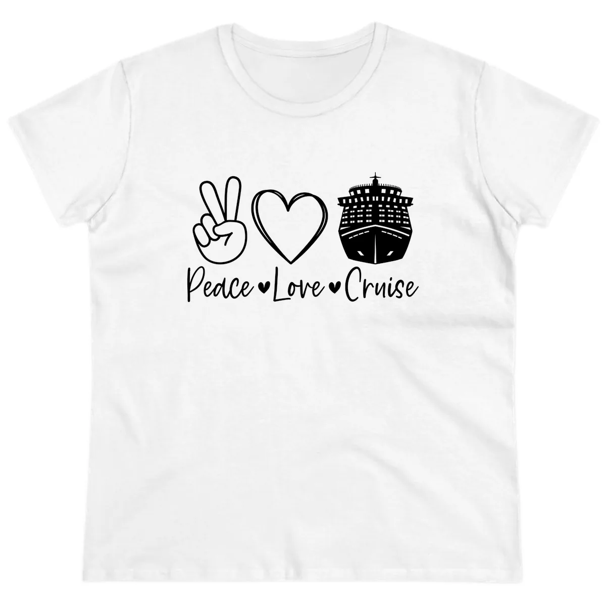 Peace Love Cruise Ladies Tee in White
