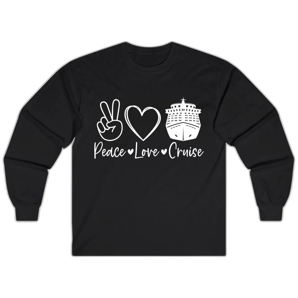 Peace Love Cruise Long Sleeve in Black