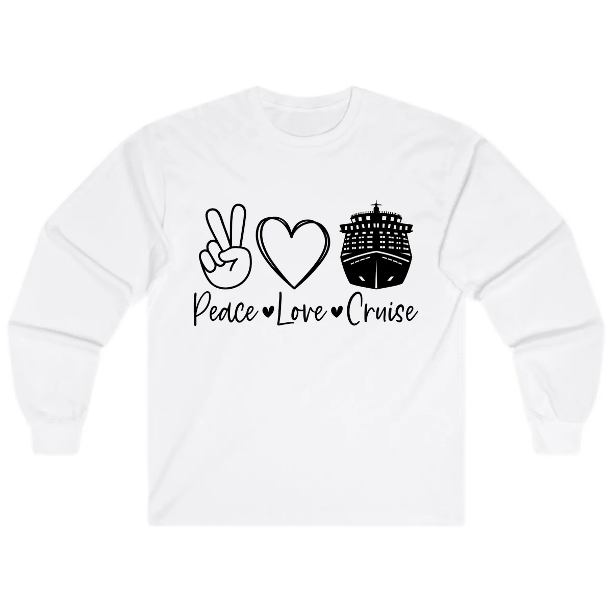 Peace Love Cruise Long Sleeve in White