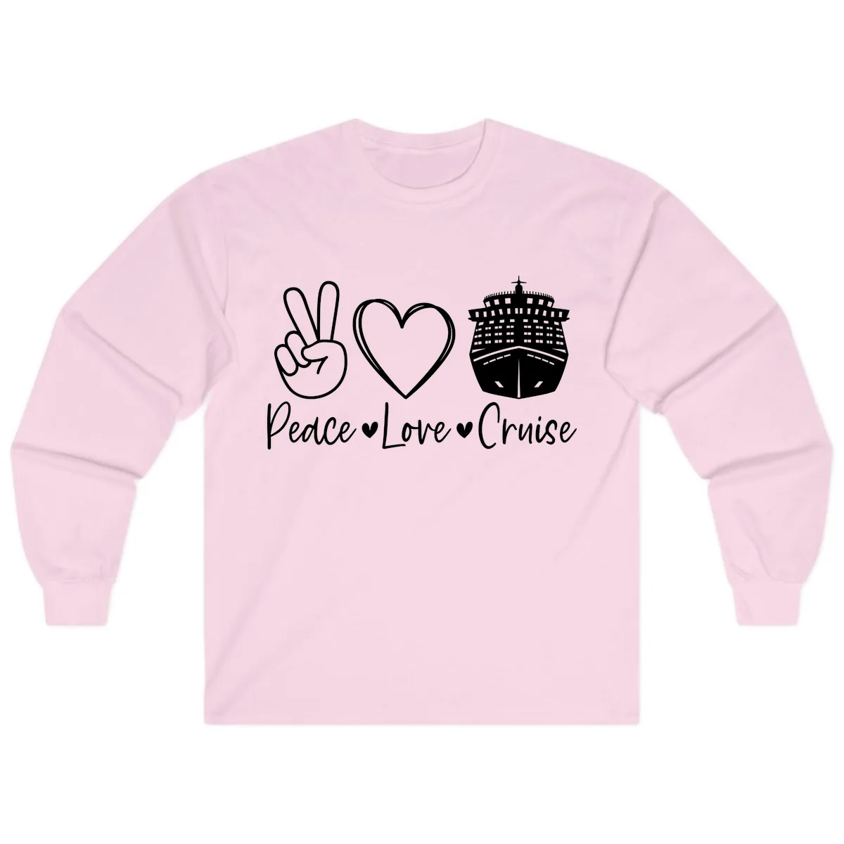 Peace Love Cruise Long Sleeve in Light Pink