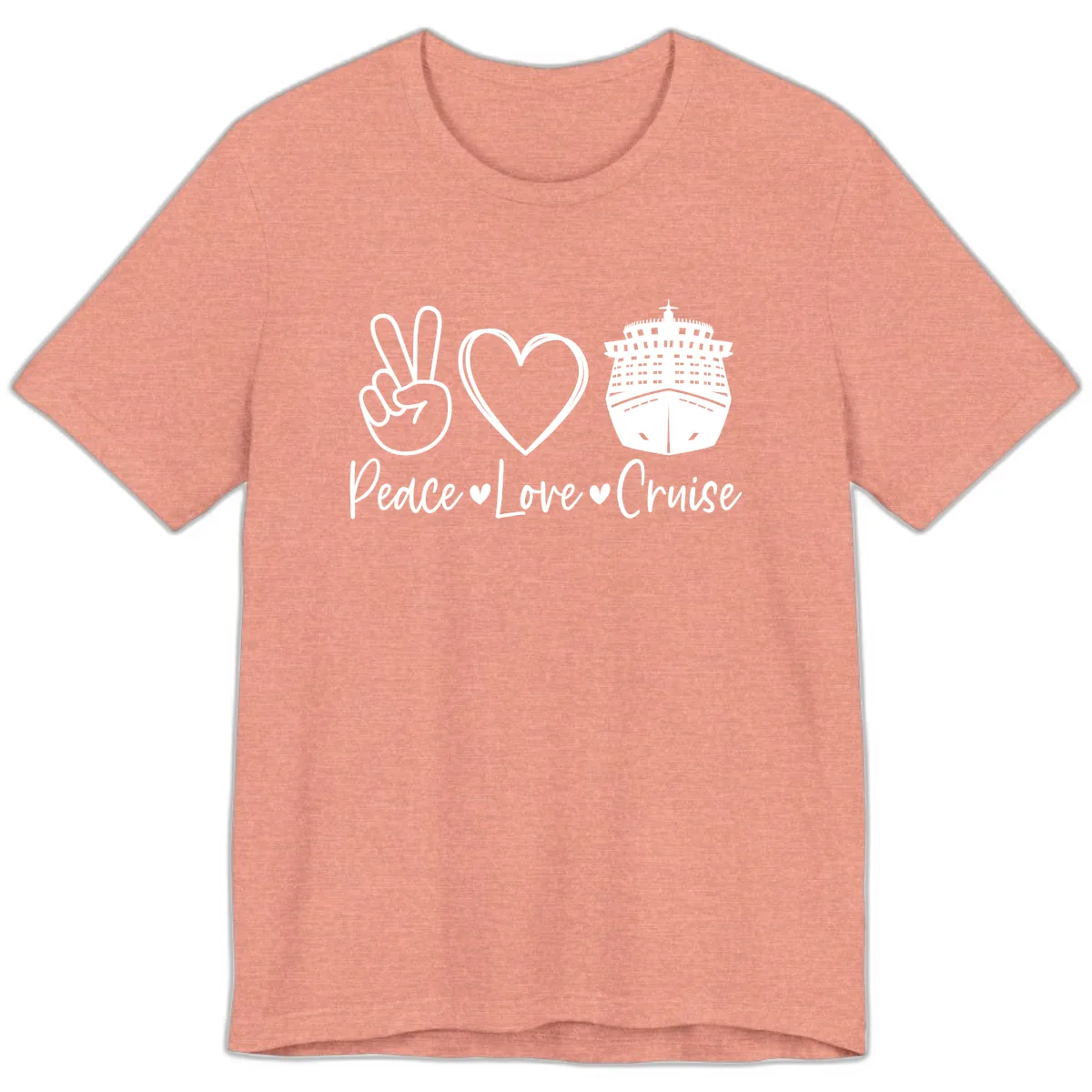 Peace Love Cruise Premium T-Shirt in Heather Sunset