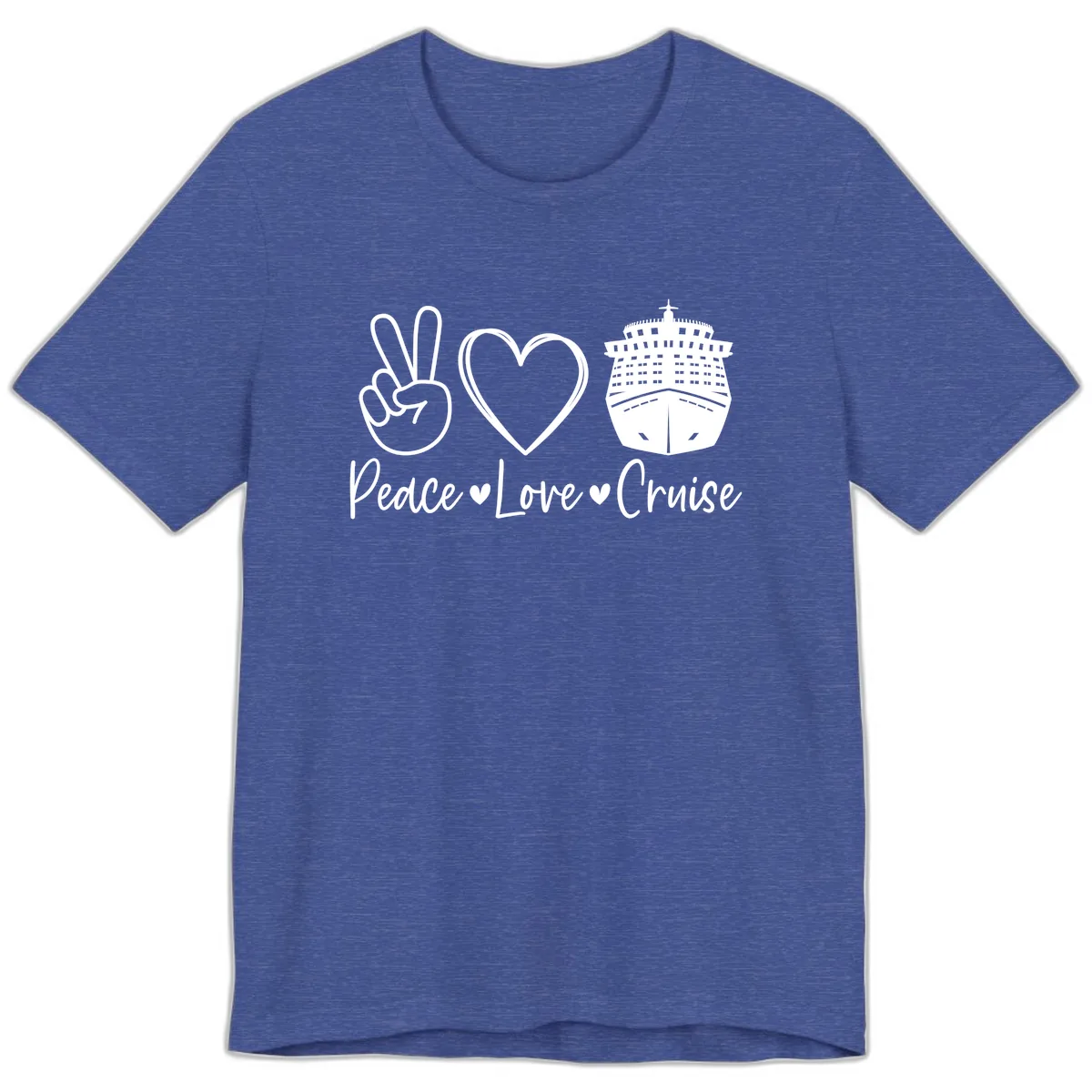 Peace Love Cruise Premium T-Shirt in Heather True Royal