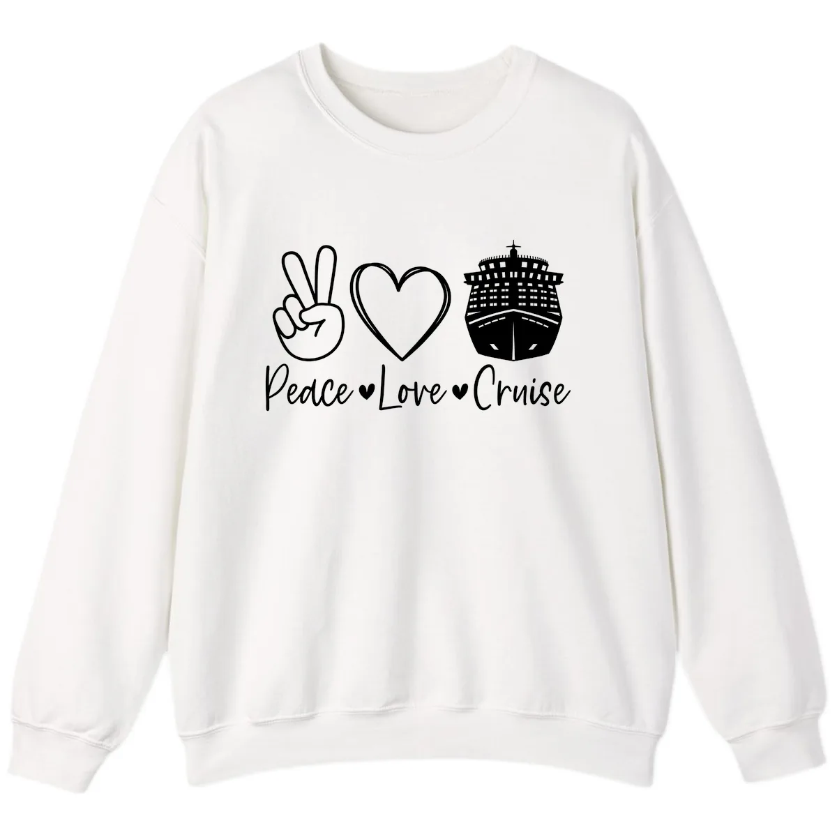 Peace Love Cruise Sweatshirt in White