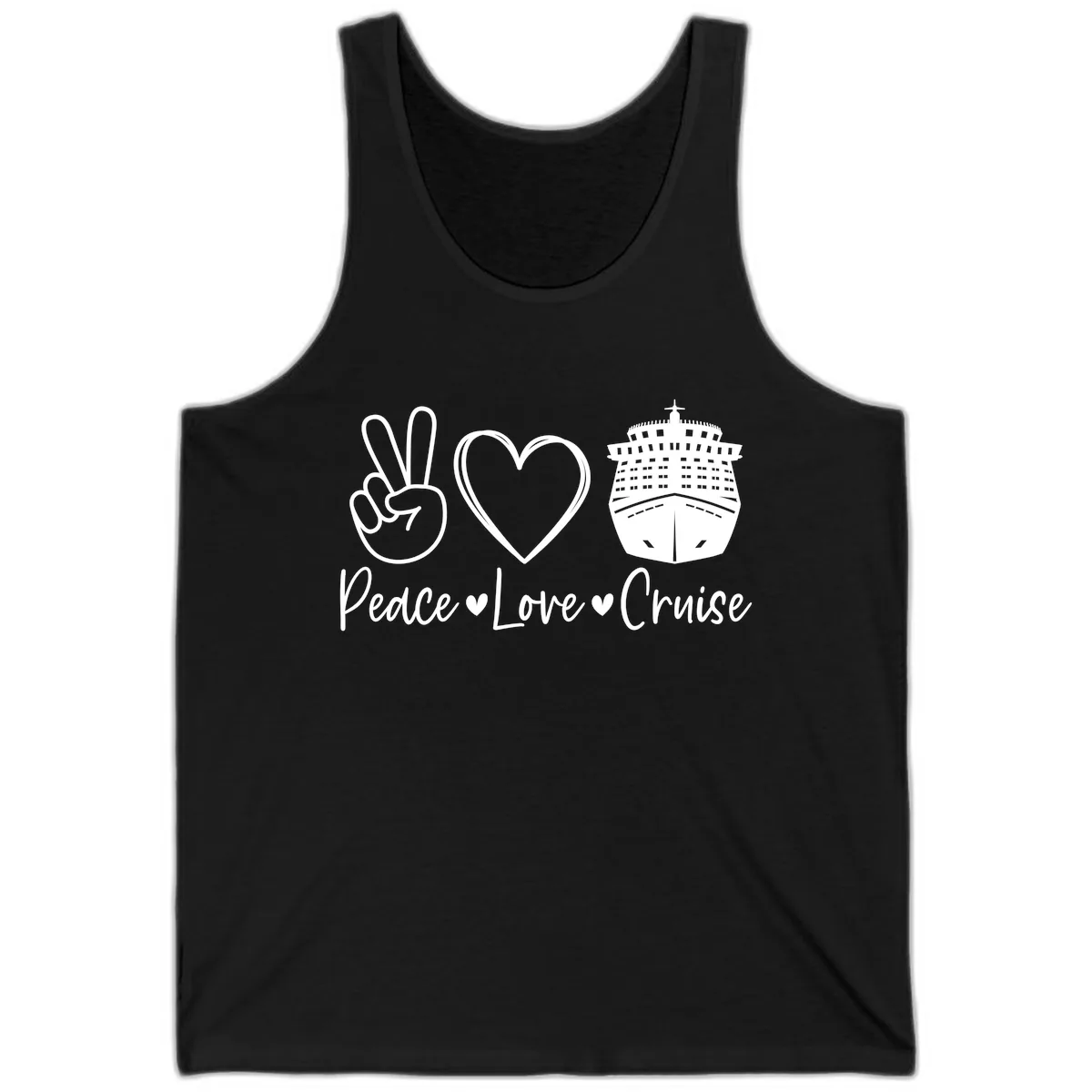 Peace Love Cruise Tank in Black