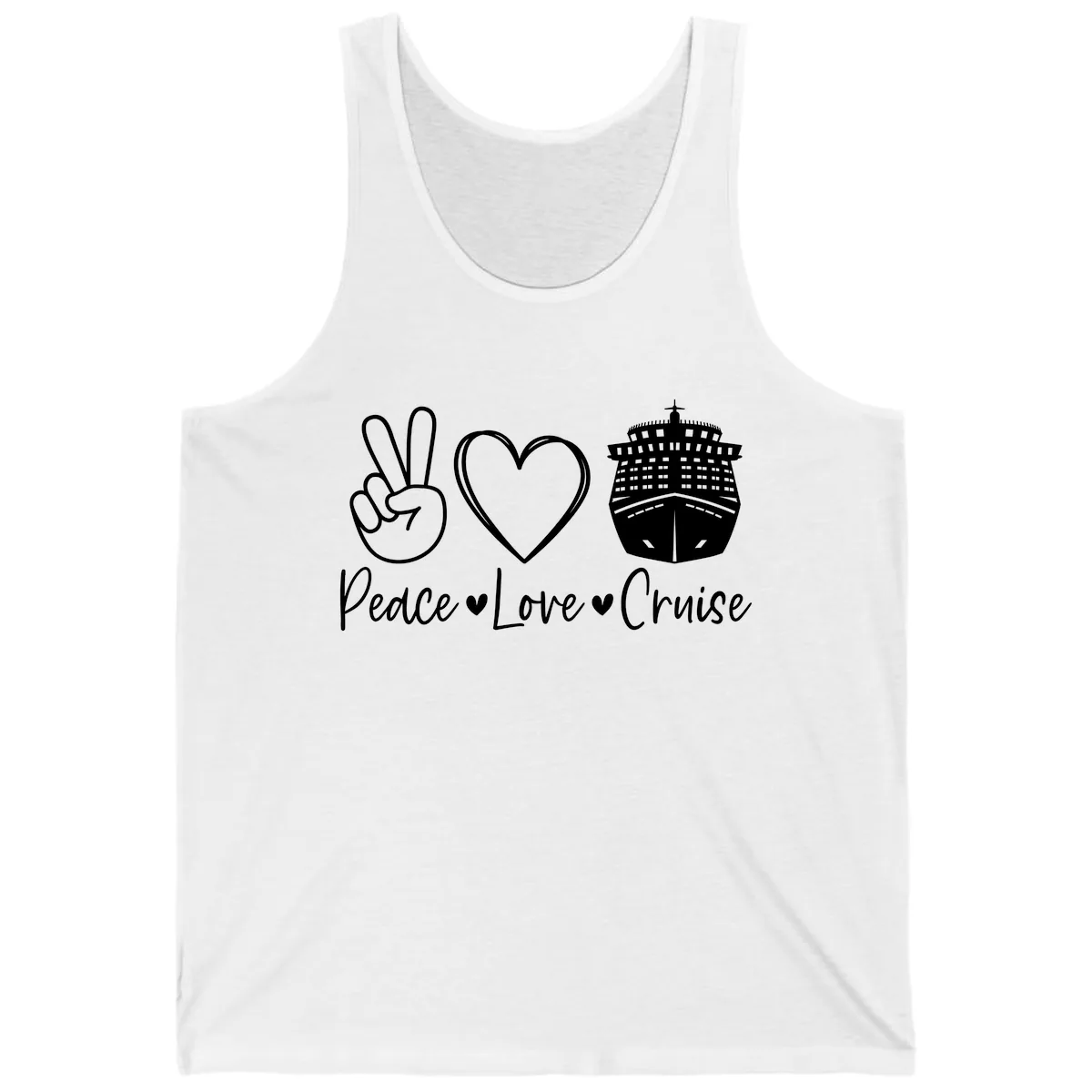 Peace Love Cruise Tank in White