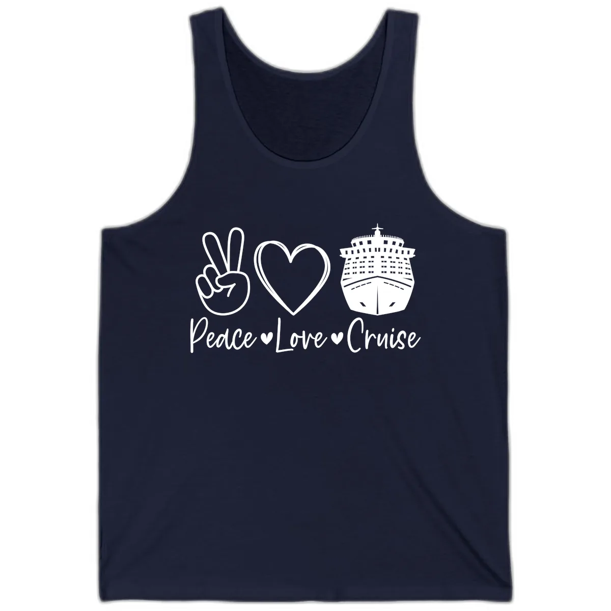 Peace Love Cruise Tank in Navy