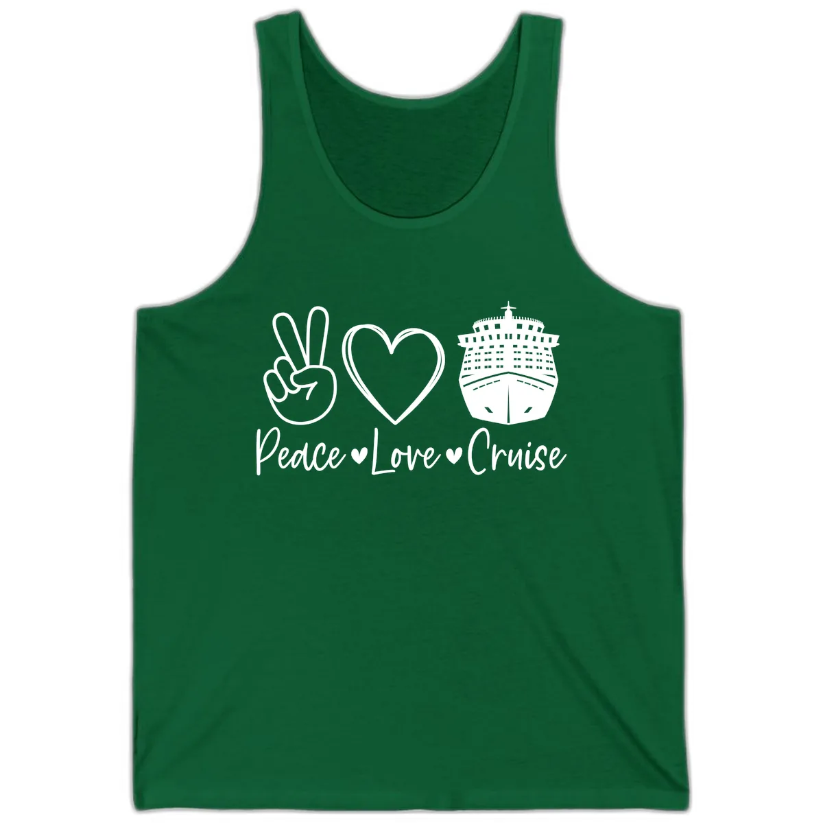 Peace Love Cruise Tank in Kelly