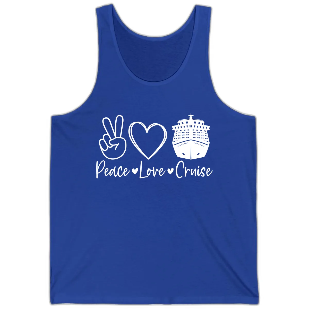Peace Love Cruise Tank in True Royal