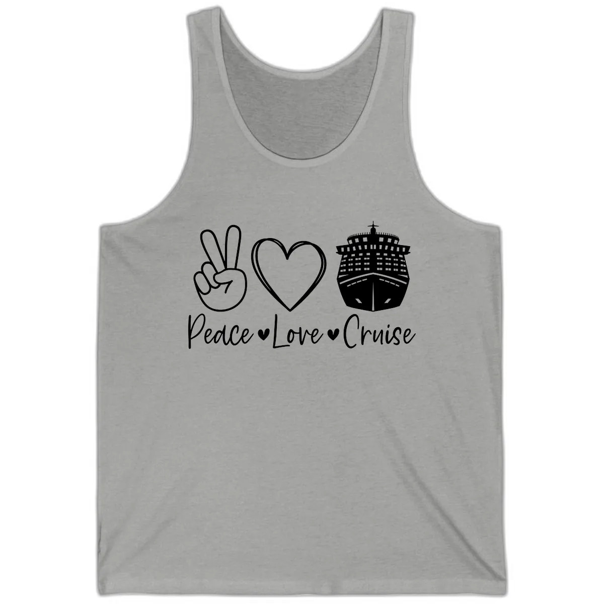 Peace Love Cruise Tank in Athletic Heather