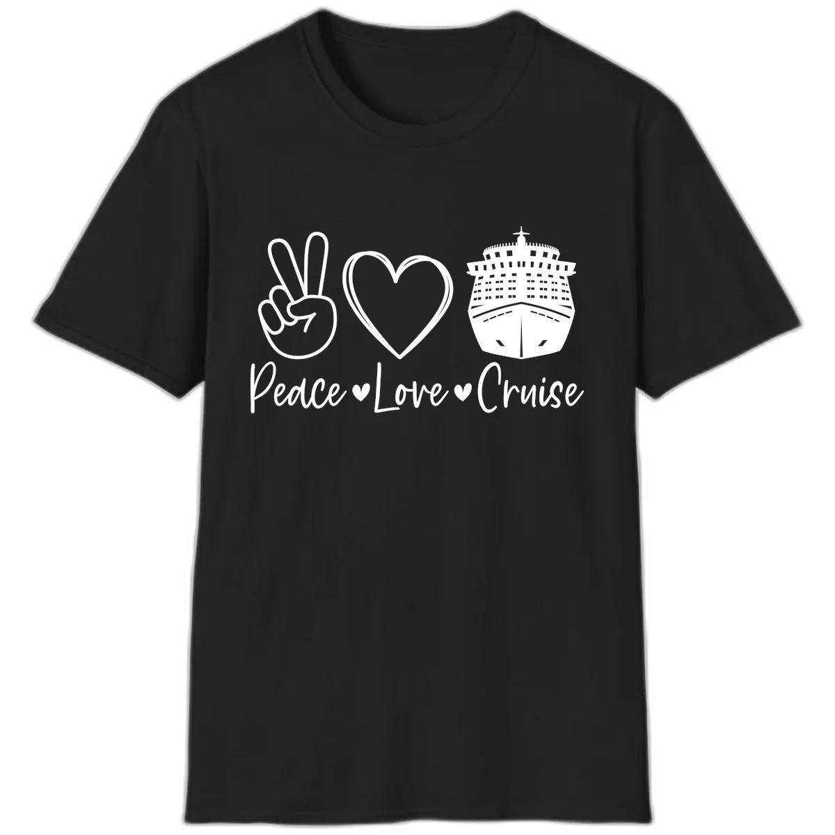 Peace Love Cruise T-Shirt in Black