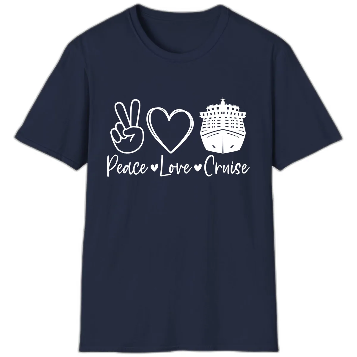 Peace Love Cruise T-Shirt in Navy