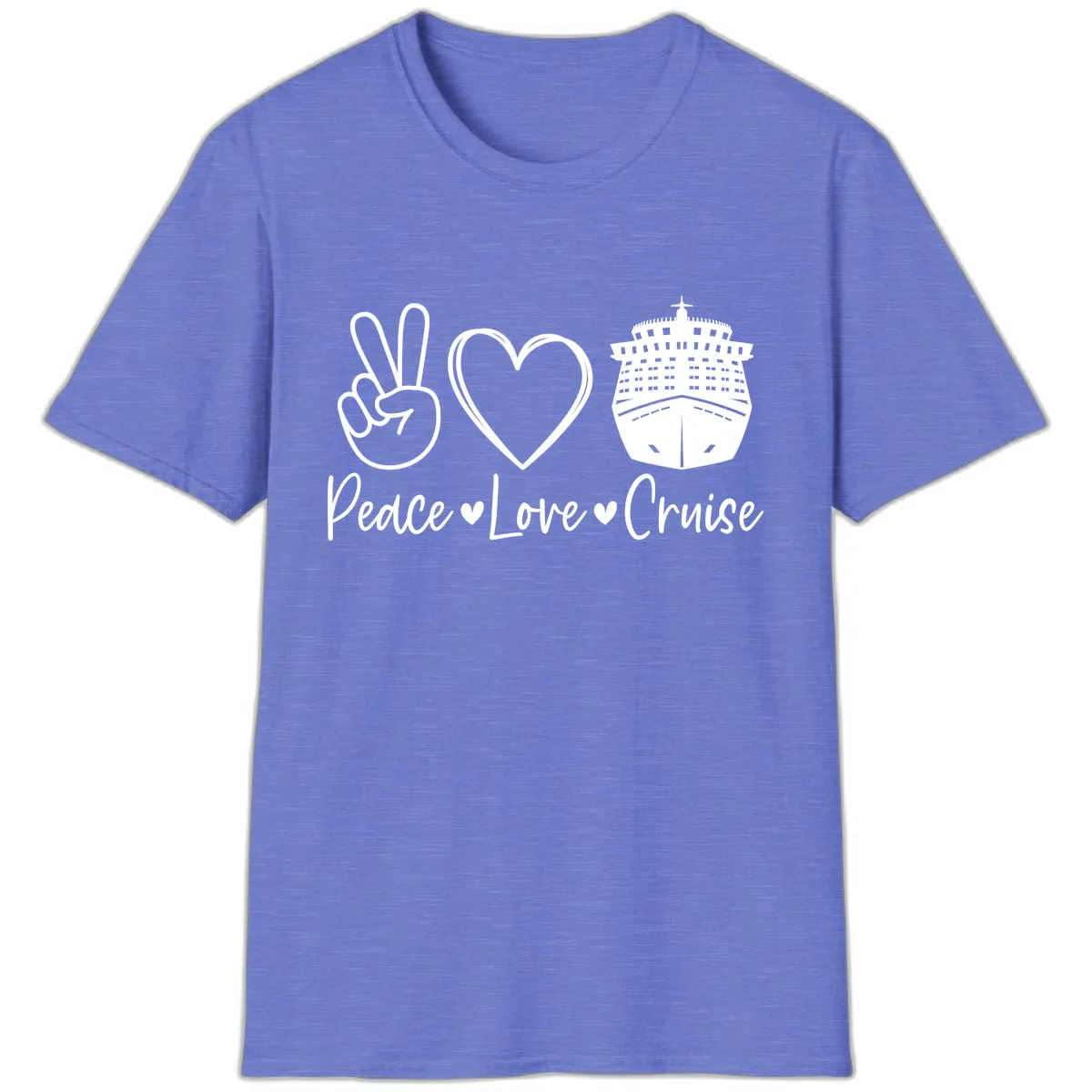 Peace Love Cruise T-Shirt in Heather Royal