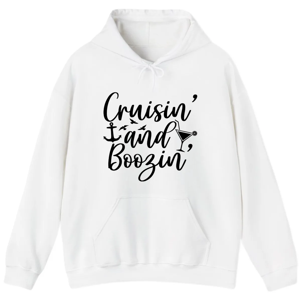 Cruisin' And Boozing Nautical Hoodie in White
