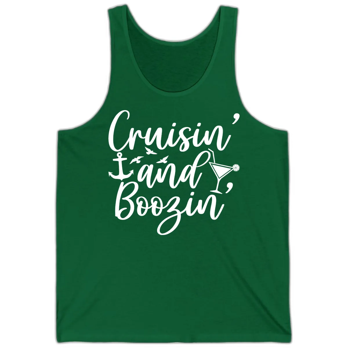 Cruisin' And Boozing Nautical Tank in Kelly
