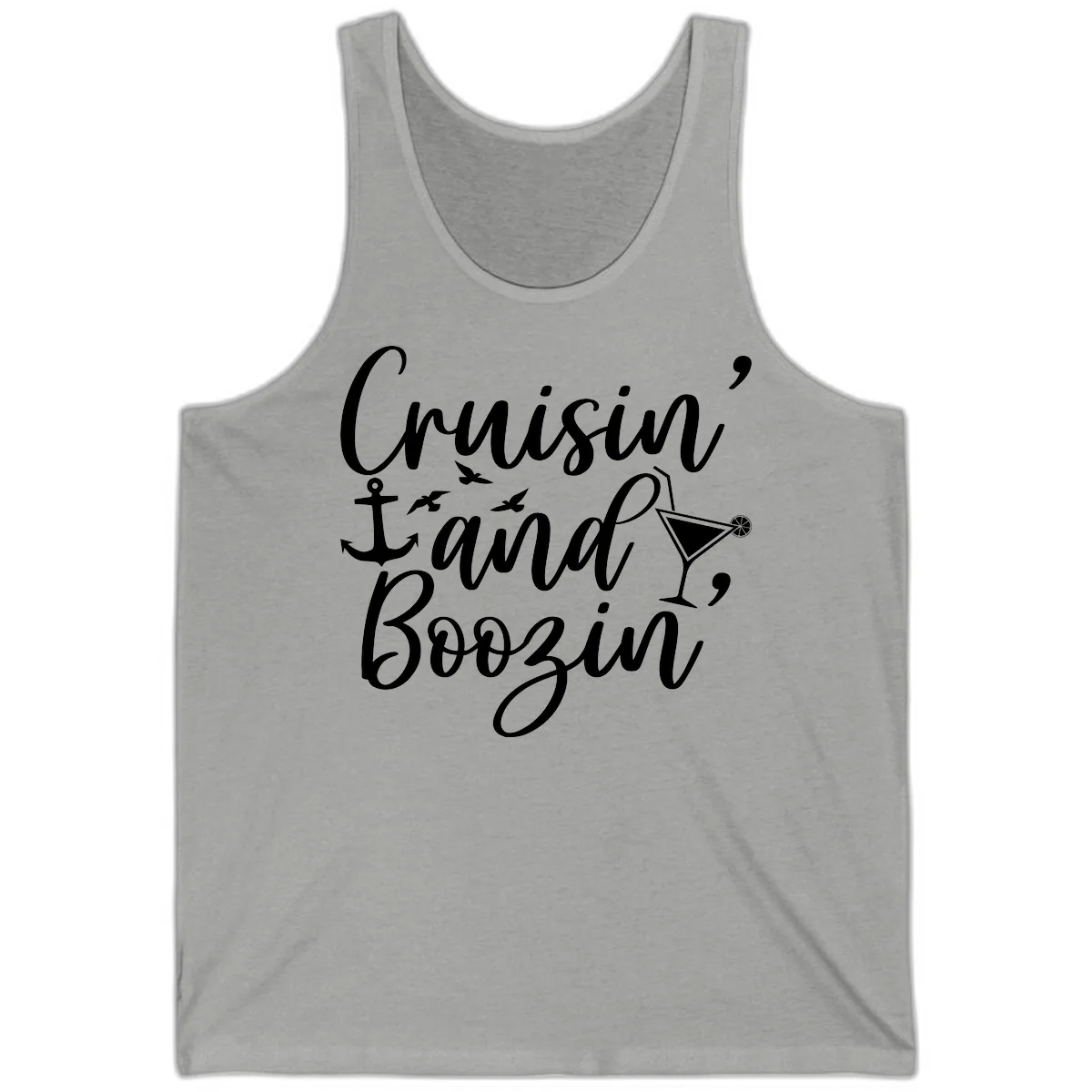 Cruisin' And Boozing Nautical Tank in Athletic Heather