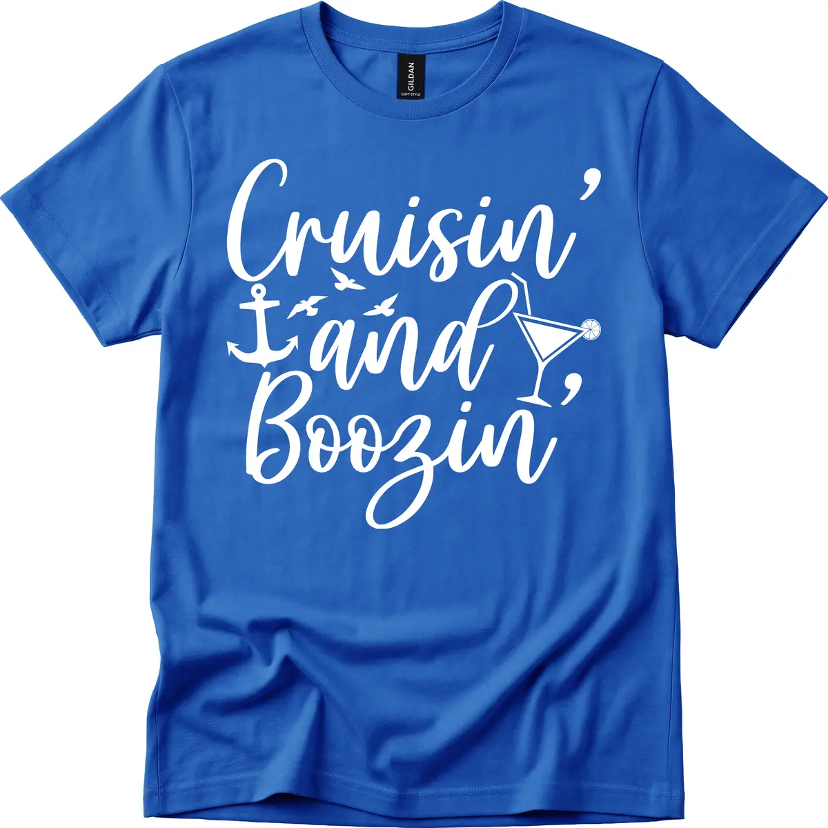 Cruisin' And Boozing Nautical T-Shirt in Royal