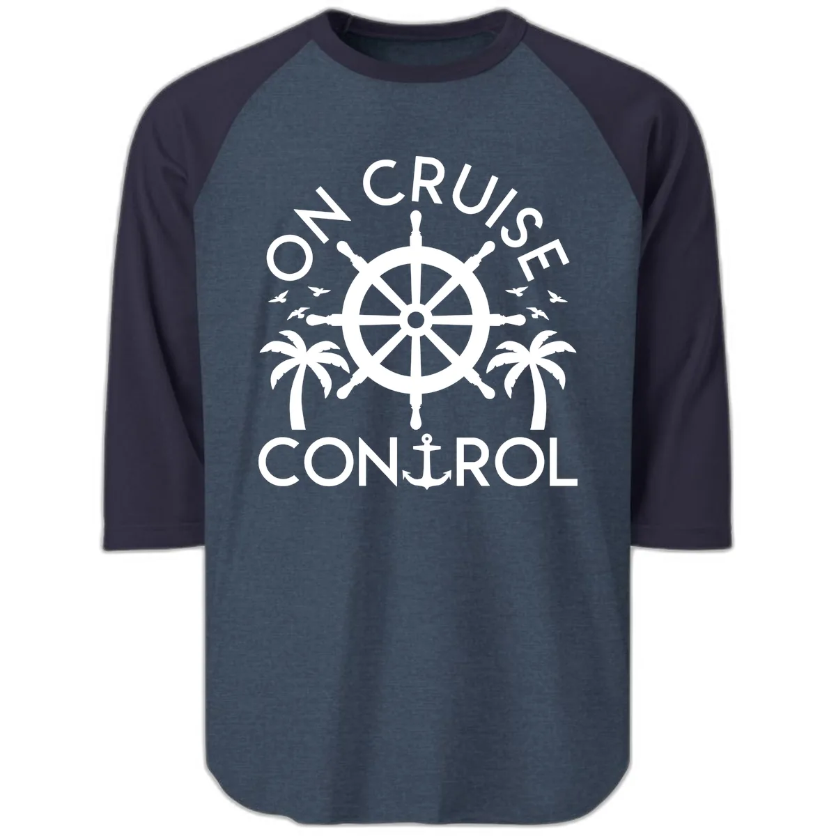 On Cruise Control Raglan 3/4 in Heather Denim Navy