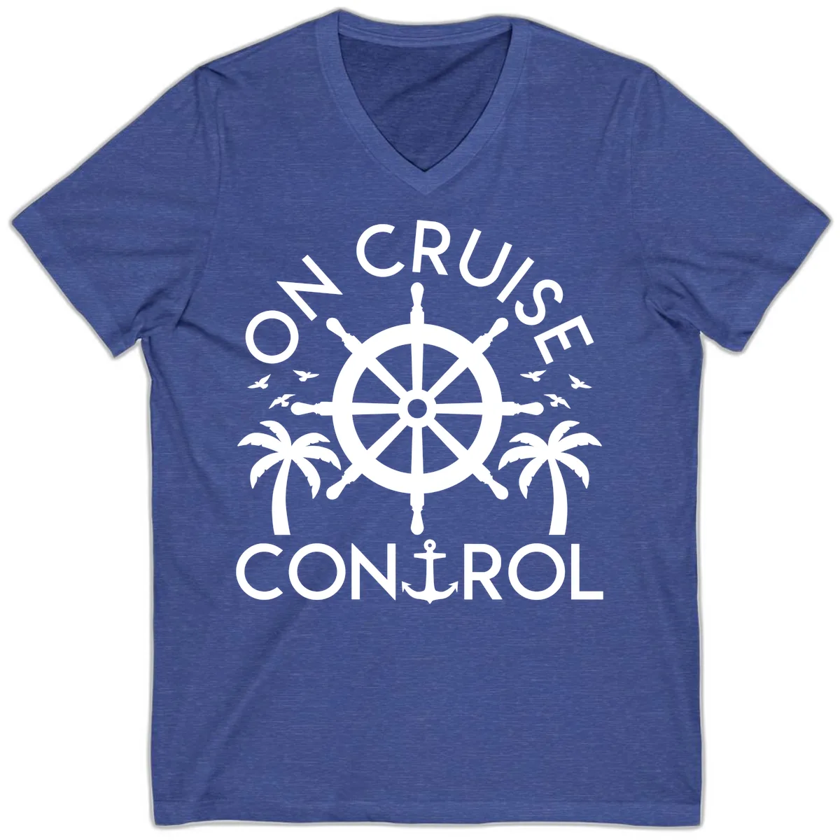On Cruise Control V-Neck in Heather True Royal