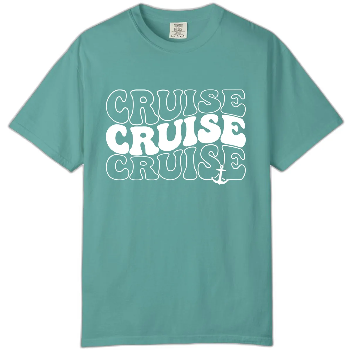 Cruise Cruise Cruise Anchor Design Comfort Color in Seafoam