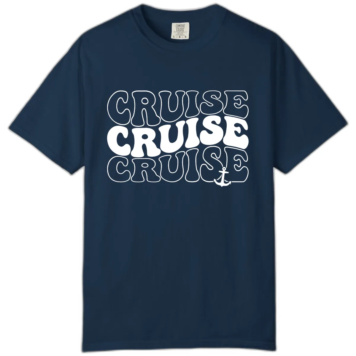 Cruise Cruise Cruise Anchor Design Comfort Color in True Navy