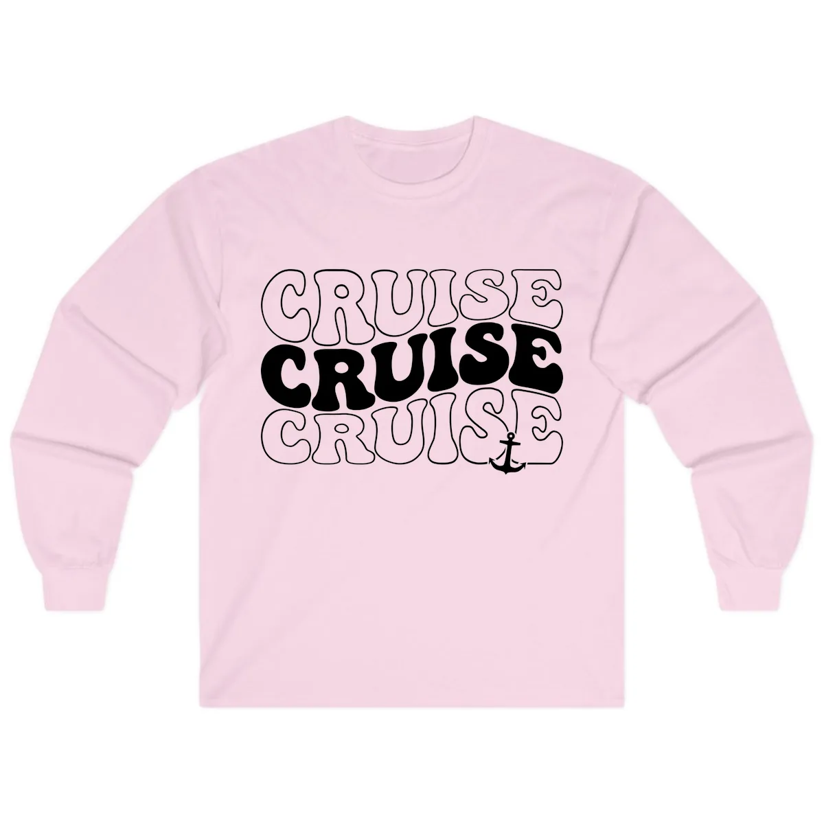 Cruise Cruise Cruise Anchor Design Long Sleeve in Light Pink