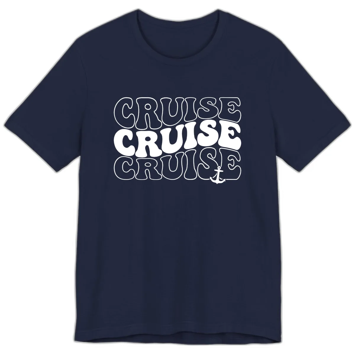 Cruise Cruise Cruise Anchor Design Premium T-Shirt in Navy