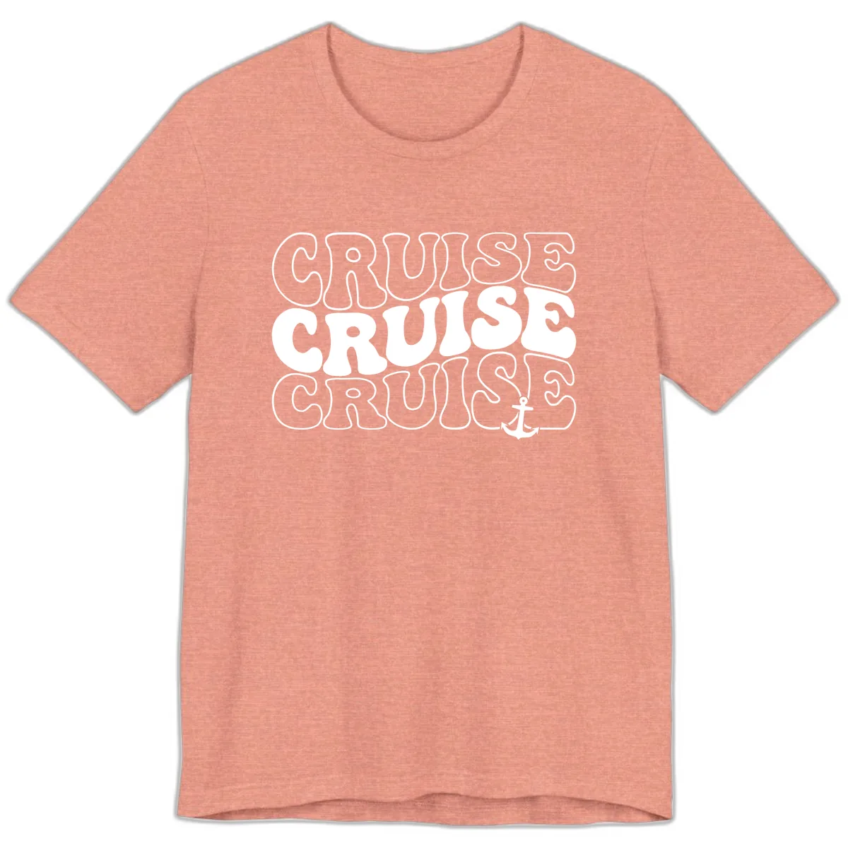 Cruise Cruise Cruise Anchor Design Premium T-Shirt in Heather Sunset