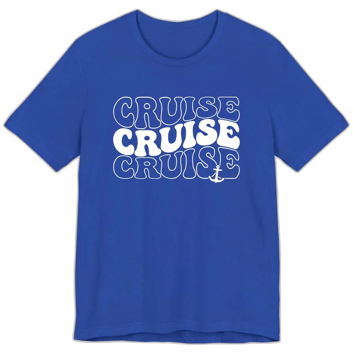 Cruise Cruise Cruise Anchor Design Premium T-Shirt in True Royal