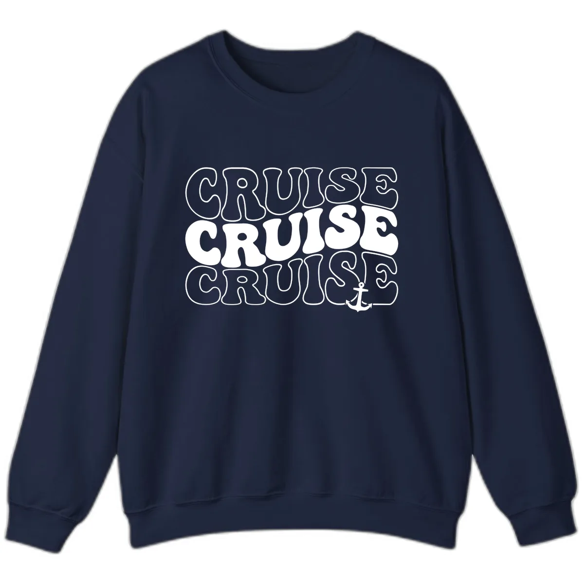 Cruise Cruise Cruise Anchor Design Sweatshirt in Navy