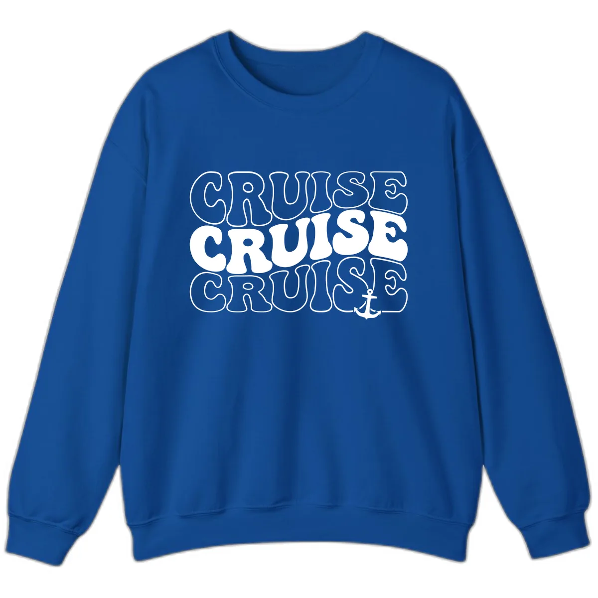 Cruise Cruise Cruise Anchor Design Sweatshirt in Royal