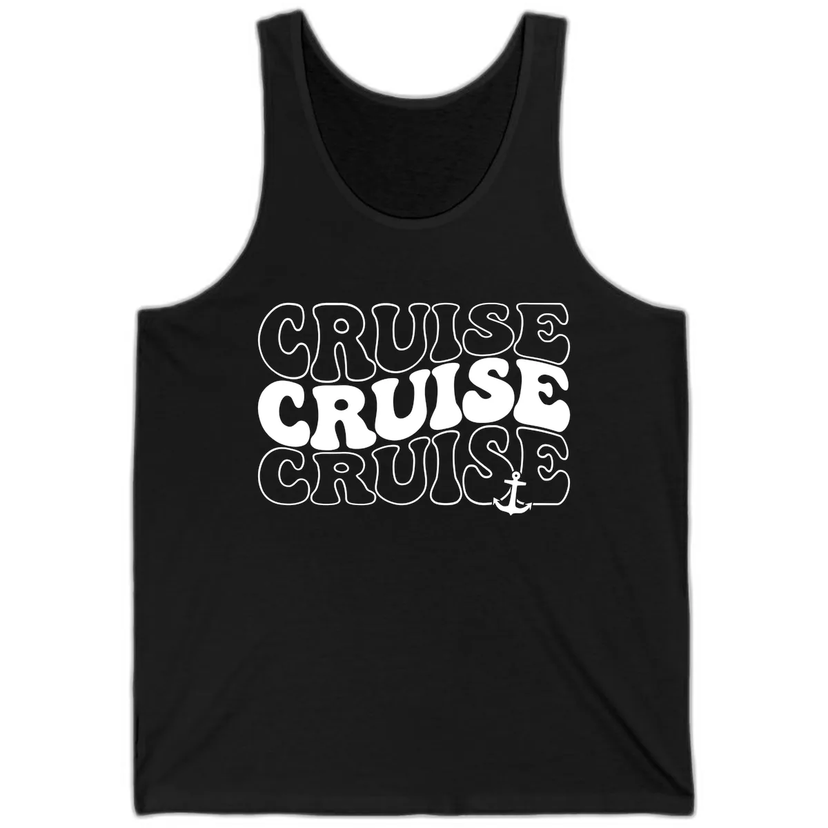 Cruise Cruise Cruise Anchor Design Tank in Black