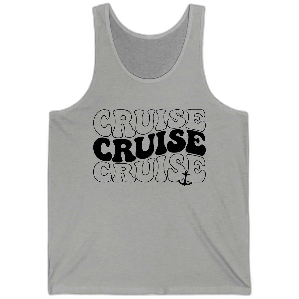 Cruise Cruise Cruise Anchor Design Tank in Athletic Heather