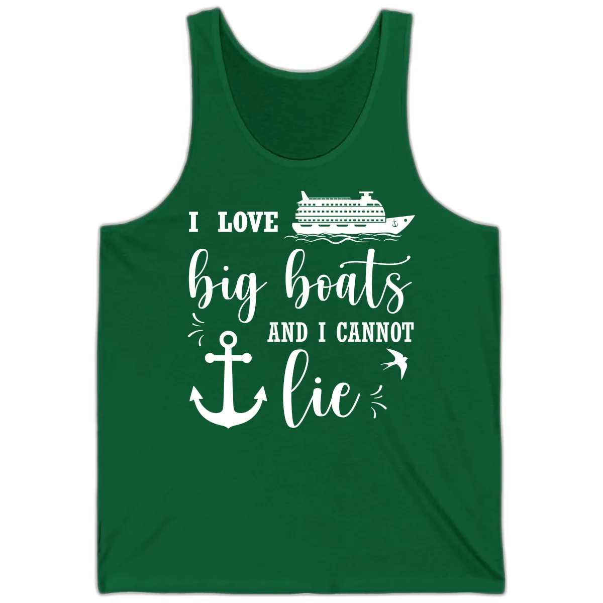 Big Boats And I Cannot Lie Tank in Kelly