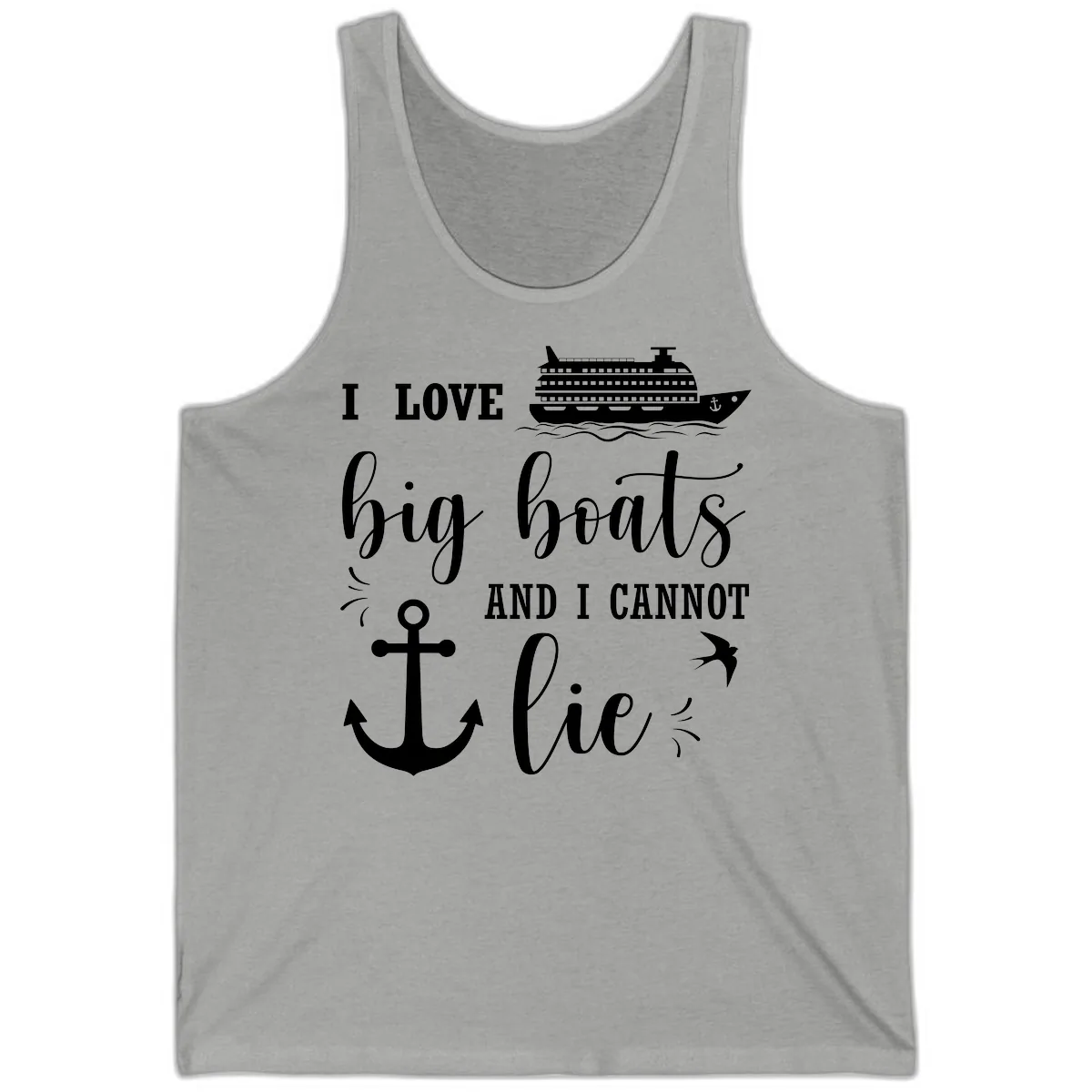 Big Boats And I Cannot Lie Tank in Athletic Heather