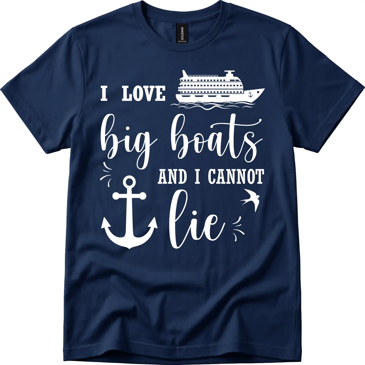 Big Boats And I Cannot Lie T-Shirt in Navy